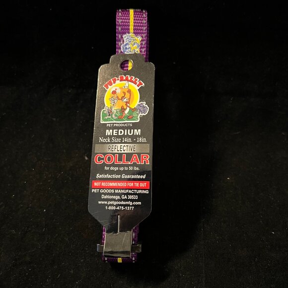 Pup Rally LSU Tigers Reflective Collar NWT Various Sizes - Picture 2 of 3